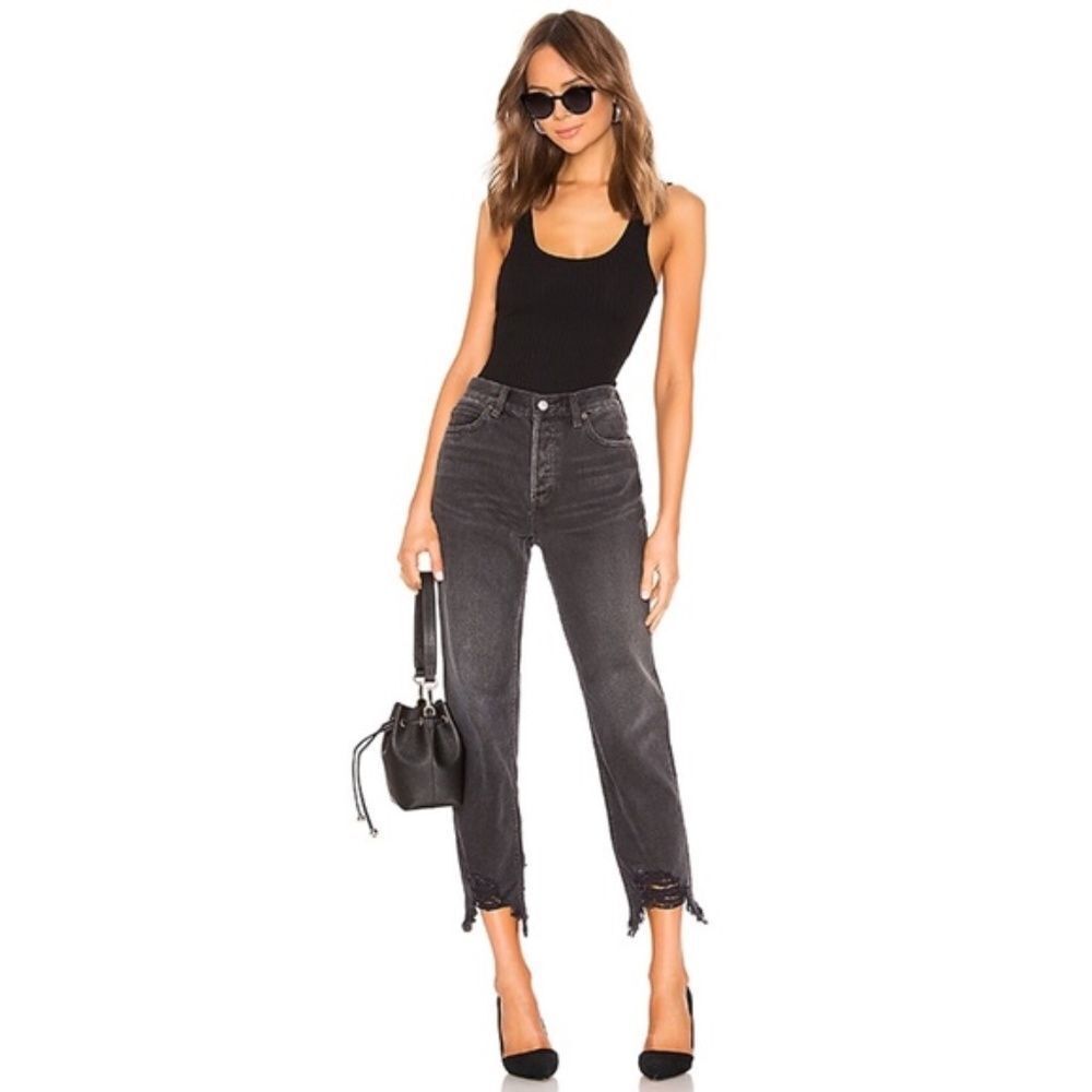 Free People Chewed Up Midrise Straight Jeans in Rugged Black Sizes 27 & 28 NWT